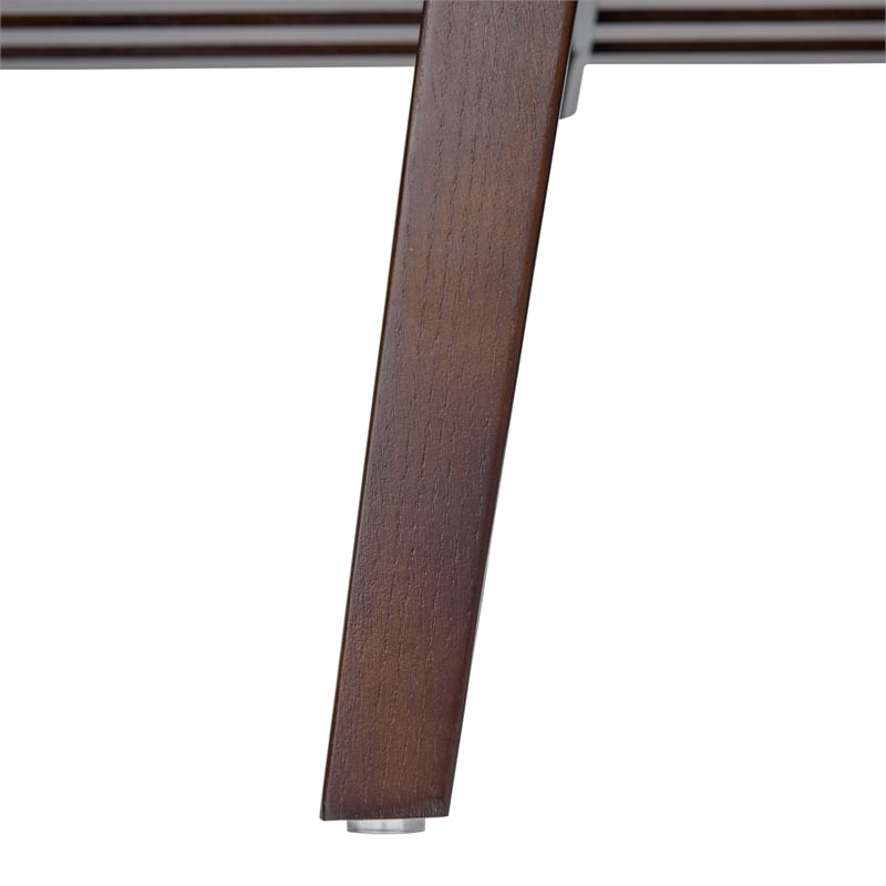 LeisureMod Mid-Century Inwood Platform Bench in Dark Walnut - 4 Feet