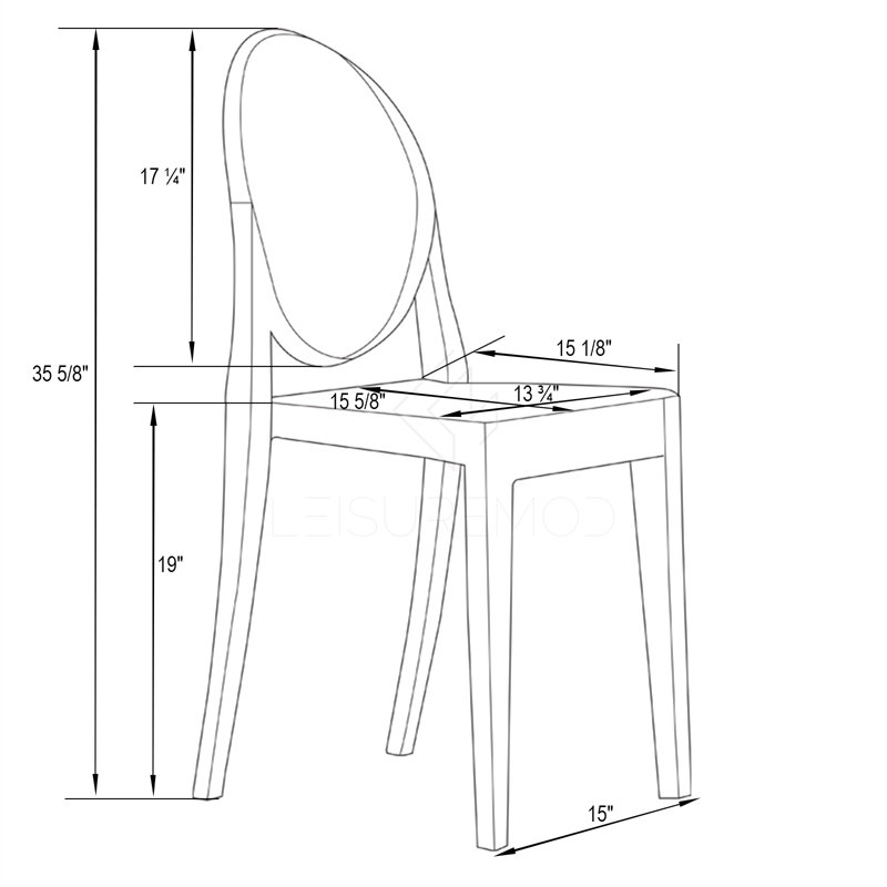 LeisureMod Marrion Modern Acrylic Dining Chair in Clear Set of 4