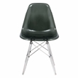 LeisureMod Dover Dining Side Chair With Acrylic Eiffel Base in Black
