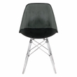 LeisureMod Dover Dining Side Chair With Acrylic Eiffel Base in Black