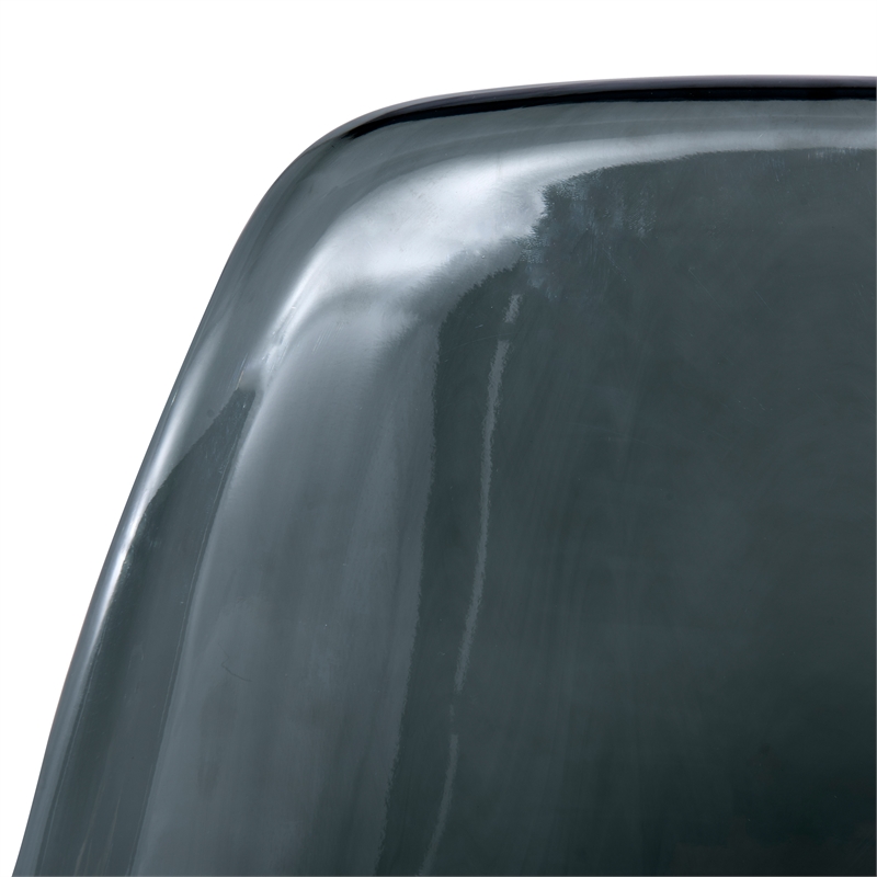 LeisureMod Dover Dining Side Chair With Acrylic Eiffel Base in Black