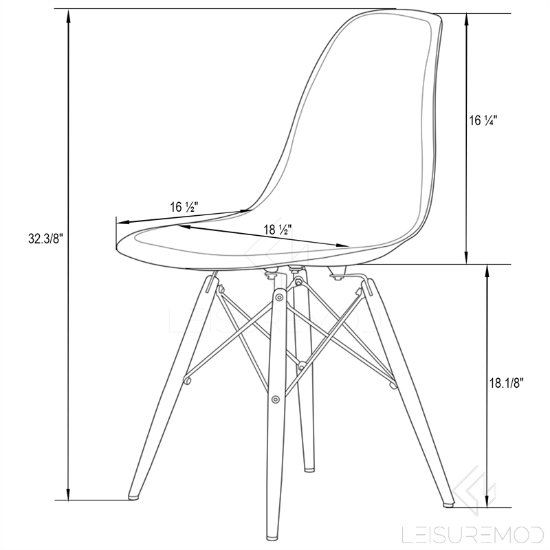 LeisureMod Dover Dining Side Chair With Acrylic Eiffel Base in Black