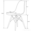 LeisureMod Dover Dining Side Chair With Acrylic Eiffel Base in Black