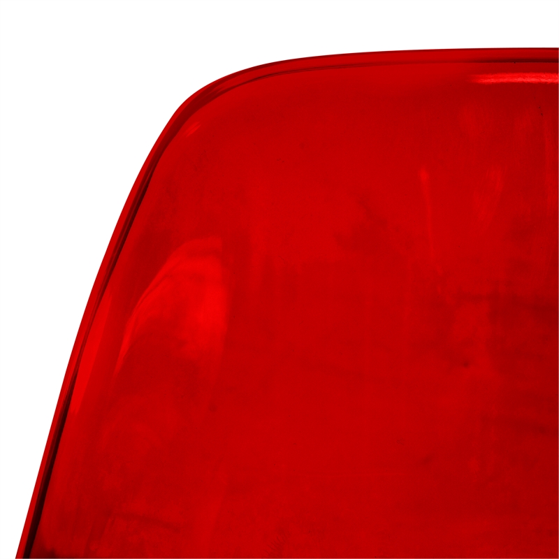 LeisureMod Dover Dining Side Chair With Acrylic Eiffel Base in Red Set of 4