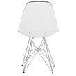 LeisureMod Cresco Modern Eiffel Base Dining Side Chair in Clear
