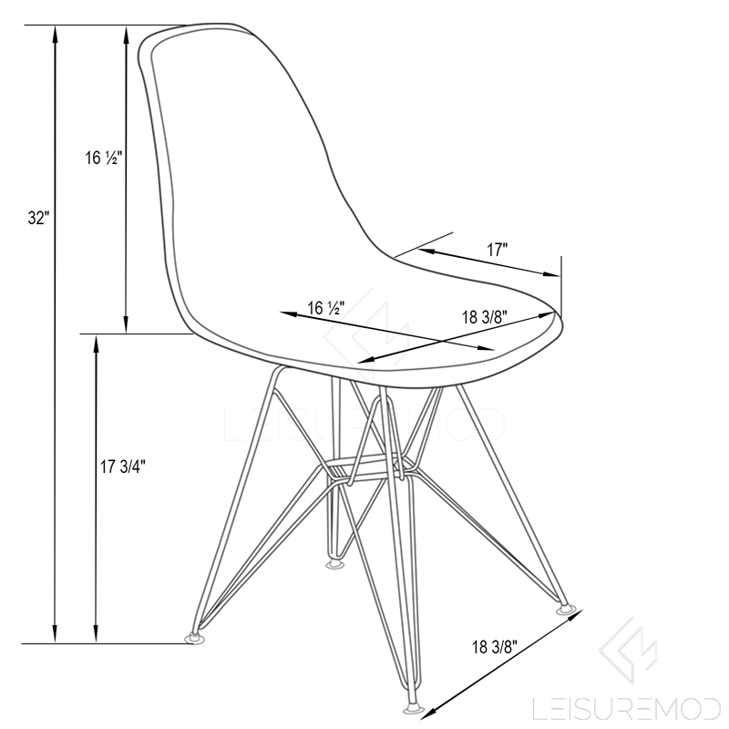 LeisureMod Cresco Modern Eiffel Base Dining Side Chair in Clear