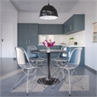 LeisureMod Cresco Modern Eiffel Base Dining Side Chair in Clear