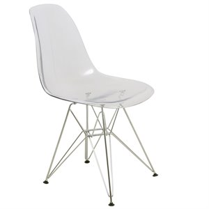 LeisureMod Cresco Modern Eiffel Base Dining Side Chair in Clear