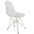 LeisureMod Cresco Modern Eiffel Base Dining Side Chair in Clear