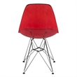 LeisureMod Cresco Modern Eiffel Base Dining Side Chair in Red