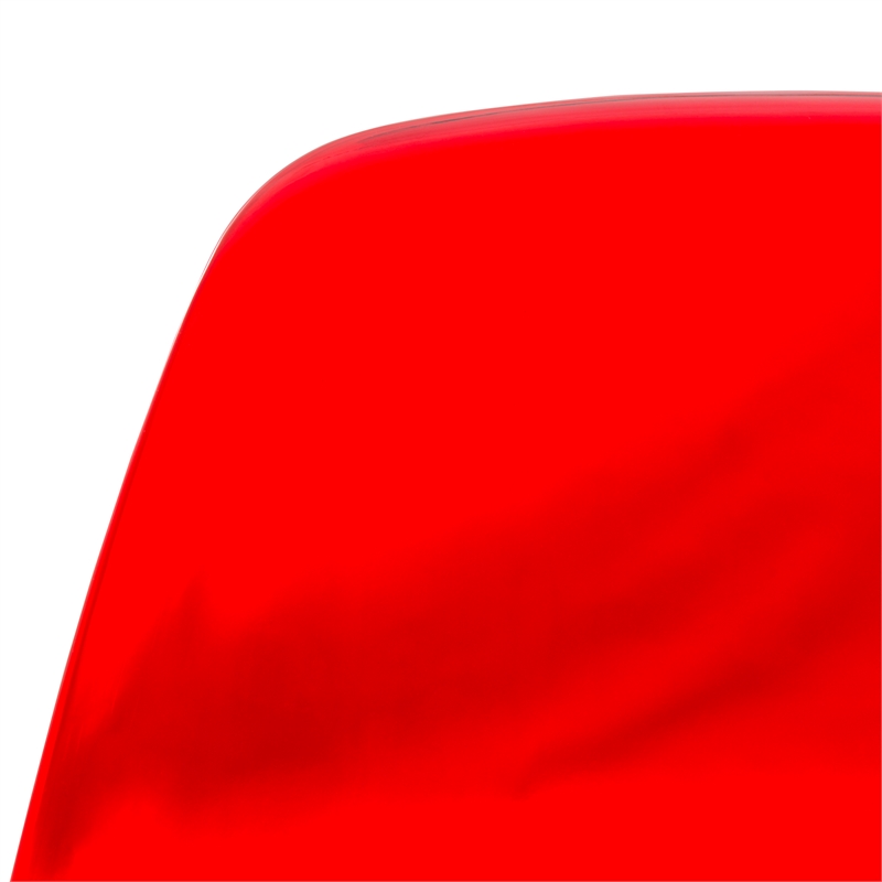 LeisureMod Cresco Modern Eiffel Base Dining Side Chair in Red