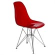 LeisureMod Cresco Modern Eiffel Base Dining Side Chair in Red