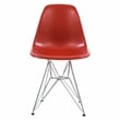 LeisureMod Cresco Modern Eiffel Base Dining Side Chair in Solid Red