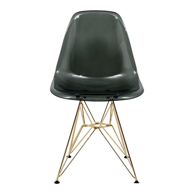 LeisureMod Cresco Modern Gold Eiffel Base Dining Side Chair in Black