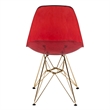 LeisureMod Cresco Modern Gold Eiffel Base Dining Side Chair in Red