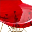 LeisureMod Cresco Modern Gold Eiffel Base Dining Side Chair in Red