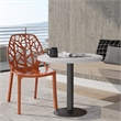 LeisureMod Cornelia Modern Plastic Dining Side Chair in Solid Orange