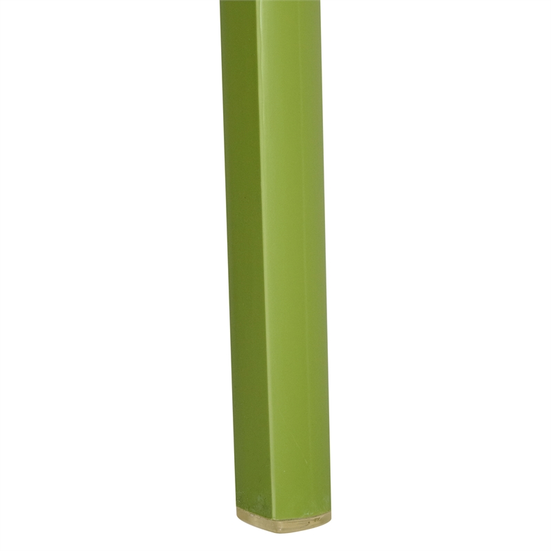 LeisureMod Cornelia Modern Plastic Dining Side Chair in Solid Green Set of 2