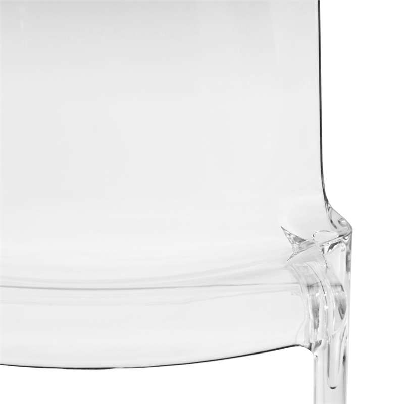 LeisureMod Murray Mid-Century Modern Dining Side Chair in Clear