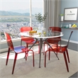 LeisureMod Murray Mid-Century Modern Dining Side Chair in Red Set of 4