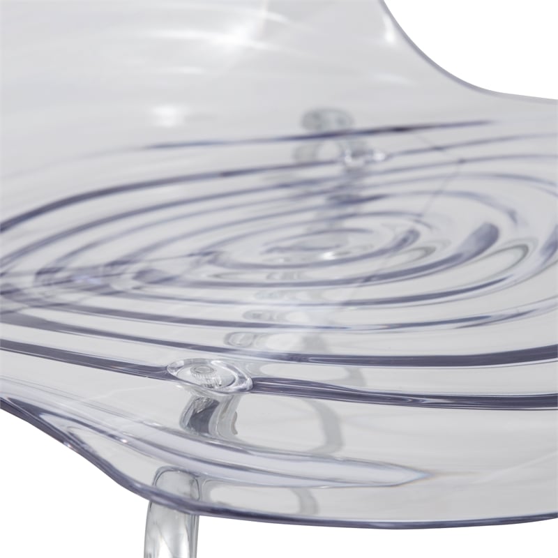 LeisureMod Astor Modern Rain Drop Design Dining Chair in Clear