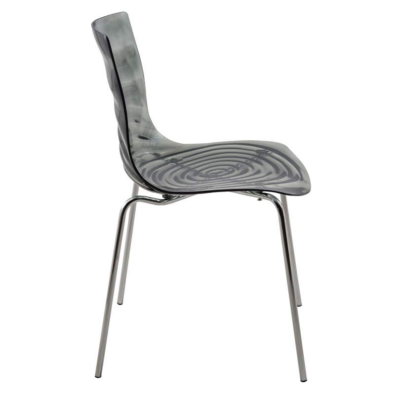 LeisureMod Astor Modern Rain Drop Design Dining Chair in Black