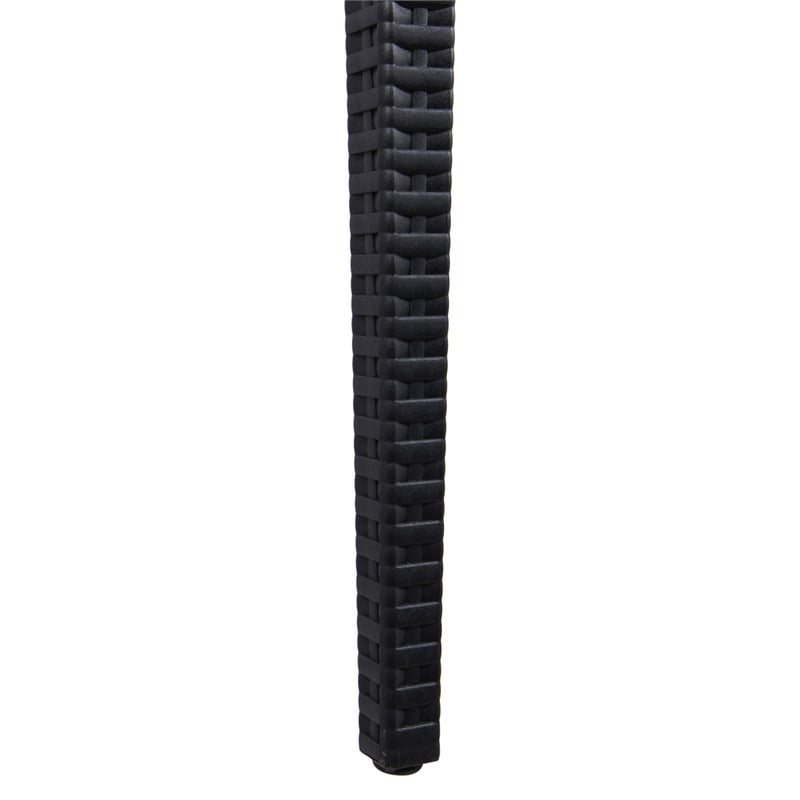 LeisureMod Modern Weave Mace Indoor Outdoor Dining Chair in Black
