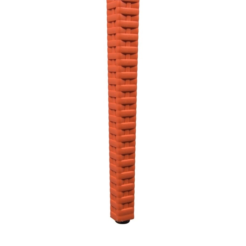 LeisureMod Modern Weave Mace Indoor Outdoor Dining Chair in Orange Set of 4