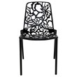 LeisureMod Devon Modern Indoor Outdoor Aluminum Dining Chair in Black