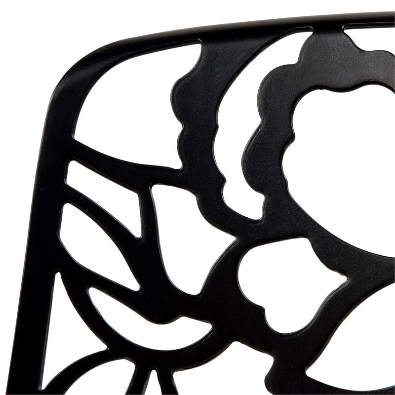 LeisureMod Devon Modern Indoor Outdoor Aluminum Dining Chair in Black