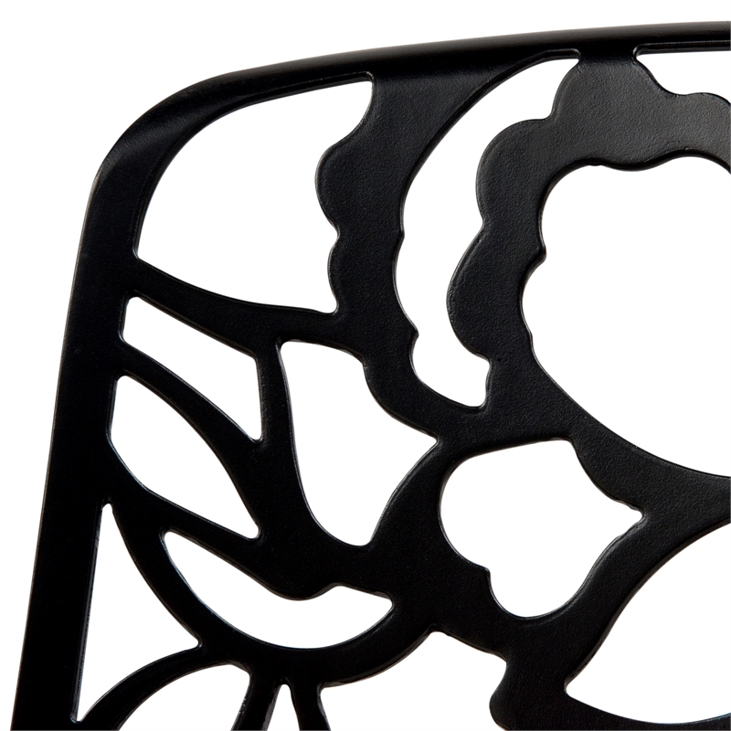 LeisureMod Devon Modern Indoor Outdoor Aluminum Dining Chair in Black Set of 4