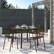 LeisureMod Devon Modern Indoor Outdoor Aluminum Dining Chair in Brown Set of 4