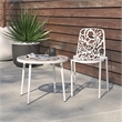 LeisureMod Devon Modern Indoor Outdoor Aluminum Dining Chair in White