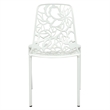 LeisureMod Devon Modern Indoor Outdoor Aluminum Dining Chair in White Set of 4
