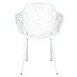 LeisureMod Devon Modern Indoor Outdoor Aluminum Dining Armchair White Set of 4