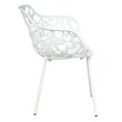 LeisureMod Devon Modern Indoor Outdoor Aluminum Dining Armchair White Set of 4