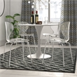 LeisureMod Oyster Dining Side Chair With Strong Metal Legs in Clear
