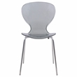 LeisureMod Oyster Dining Side Chair With Strong Metal Legs in Black