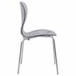 LeisureMod Oyster Dining Side Chair With Strong Metal Legs in Black