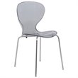 LeisureMod Oyster Dining Side Chair With Strong Metal Legs in Black