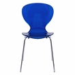 LeisureMod Oyster Dining Side Chair With Strong Metal Legs in Blue