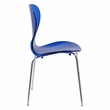LeisureMod Oyster Dining Side Chair With Strong Metal Legs in Blue
