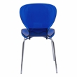 LeisureMod Oyster Dining Side Chair With Strong Metal Legs in Blue