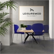 LeisureMod Oyster Dining Side Chair With Strong Metal Legs in Blue