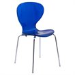 LeisureMod Oyster Dining Side Chair With Strong Metal Legs in Blue