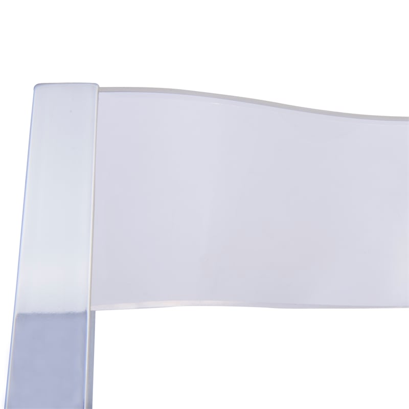 LeisureMod Modern Menno Acrylic Chrome Dining Folding Chair in Clear