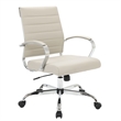 LeisureMod Benmar Modern Leatherette Executive Swivel Office Chair in Tan