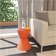 LeisureMod Boyd Modern Plastic Ribbed Round End Table in Orange