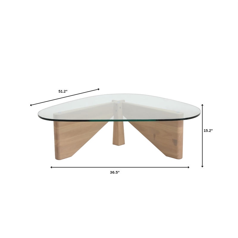 LeisureMod Imperial Triangle Coffee Table in Natural Wood
