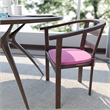 LeisureMod Modern Dining Chair Fabric Cushions With Ties in Pink